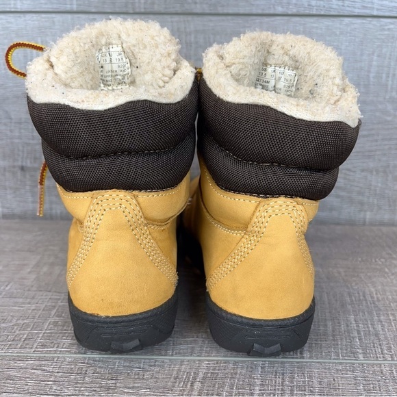 Timberland Y13.5 wheat leather fleece lined boots - Picture 10 of 16